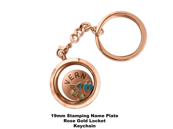 30mm Plain Photo Locket Keychain /Necklace Set