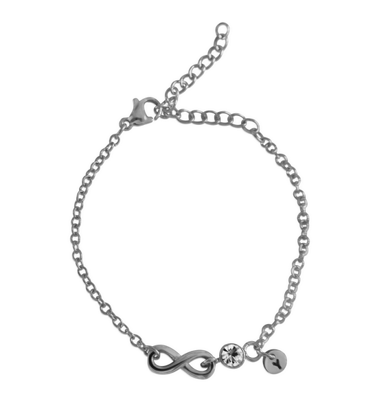 Infinity Charm with CZ Stone Bracelet