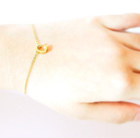 Gold Initial Necklace / Bracelet (Single Charm)