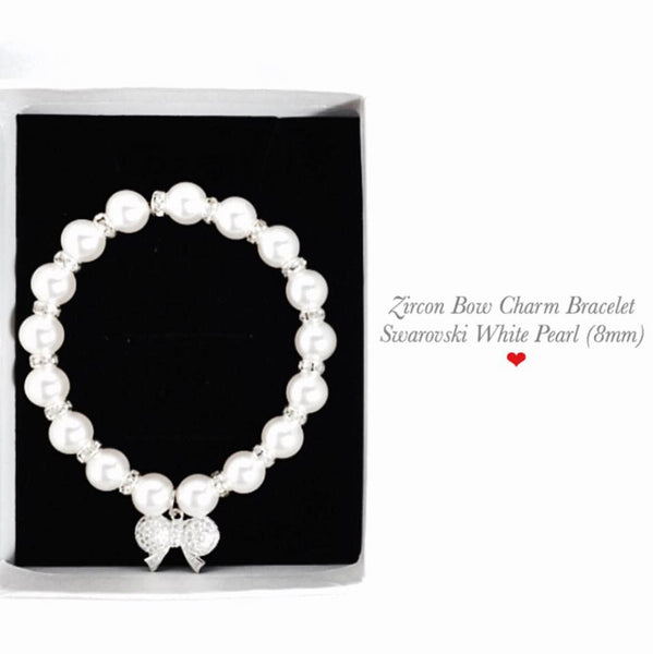 Swarovski White Pearl Charm Bracelet