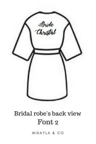 Personalised Pearl White Satin Bridal Robe