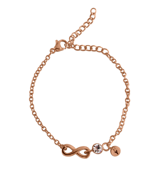 Infinity Charm with CZ Stone Bracelet